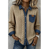 Genevieve | Textured Panel Button-Up Shirt
