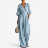 Layla | Elegant Wide Sleeve V-Neck Jumpsuit