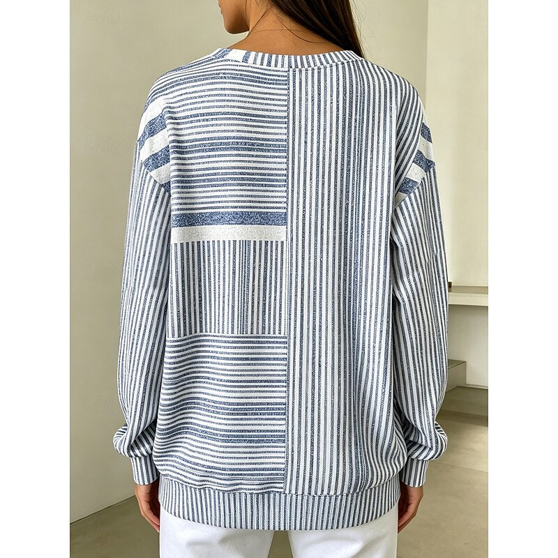 Elodie | Striped Patchwork Long-Sleeve Top