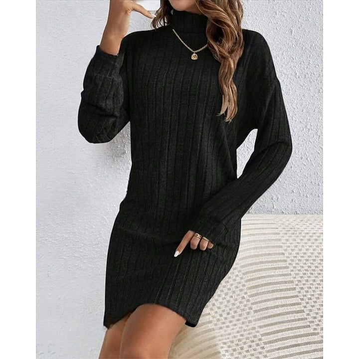 Imogen | Ribbed High-Neck Sweater Dress