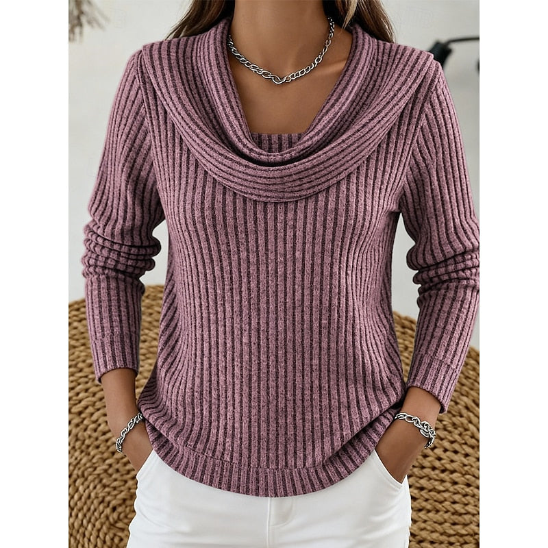 Lucinda | Cowl Neck Ribbed Jumper