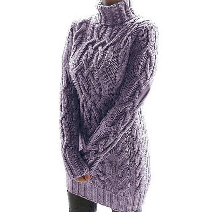 Freya | Cable-Knit Turtleneck Jumper Dress