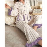 Cynthia | Ruffle-Trim Two-Piece Lounge Set