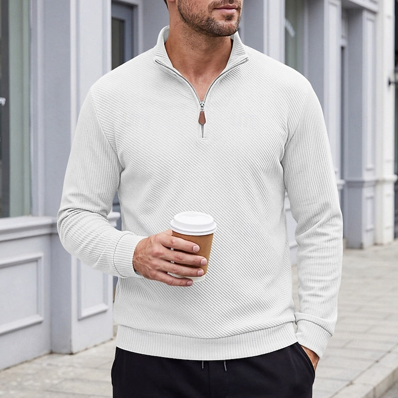 Grady | Textured Quarter-Zip Pullover