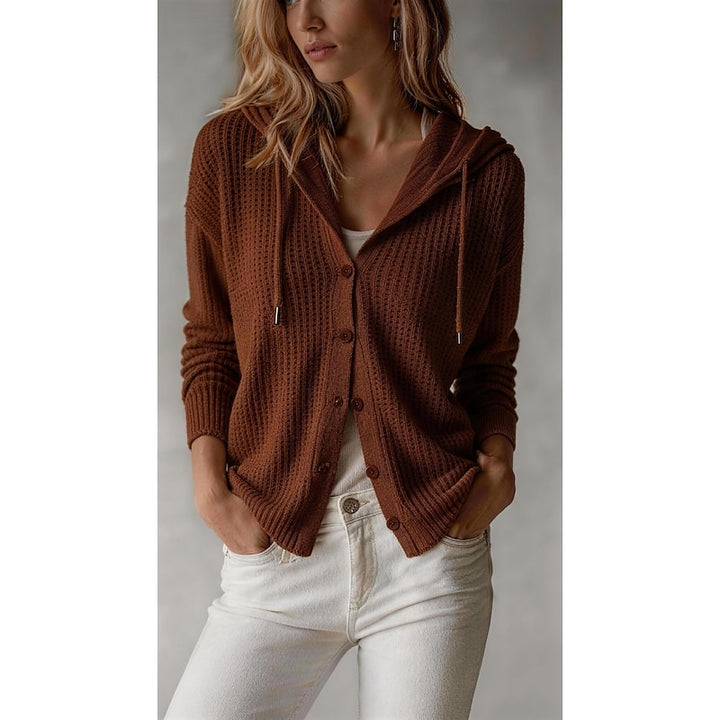 Genevieve | Ribbed Hooded Cardigan
