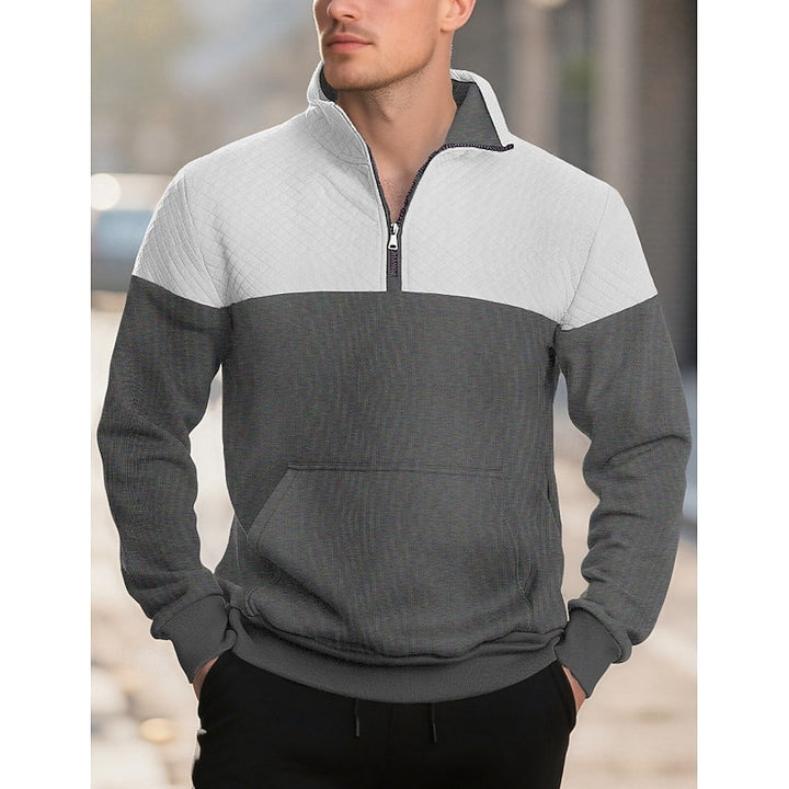 Harvey | Colour-Block Quarter-Zip Pullover