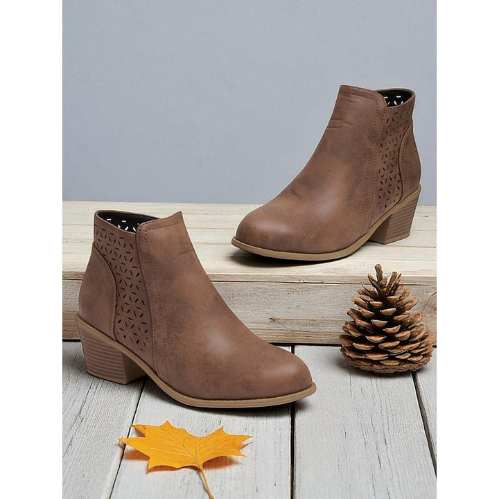 Adrienne | Cutout Block-Heel Ankle Boots
