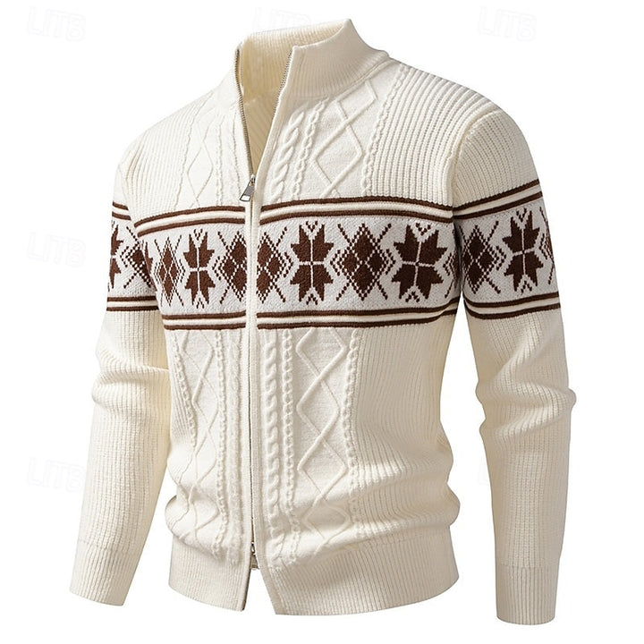 Marlon | Nordic Zip-Up Knit Cardigan