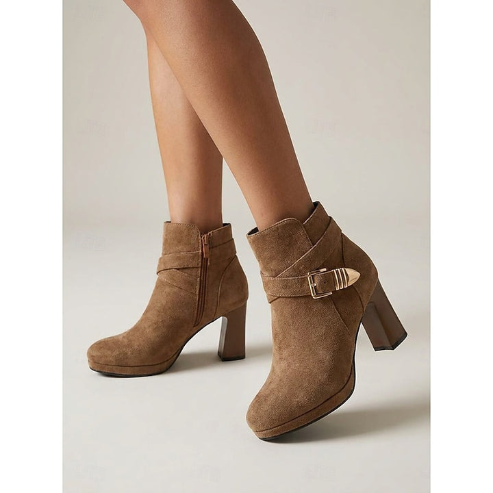 Mabel | Buckle-Strap Heeled Ankle Boots