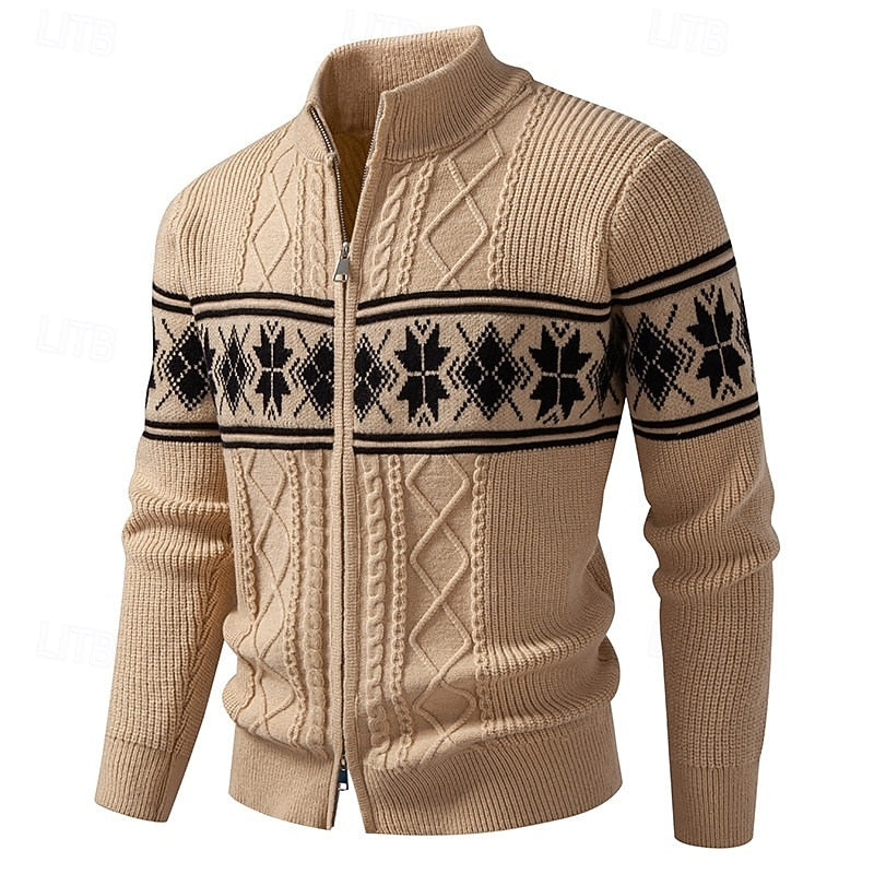 Marlon | Nordic Zip-Up Knit Cardigan