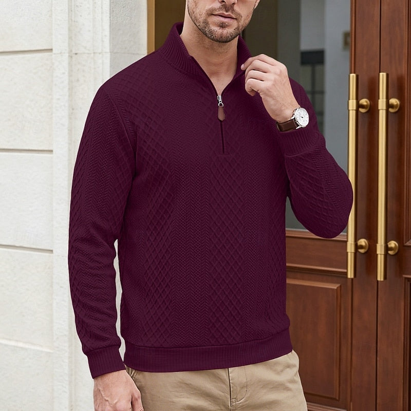 Graham | Textured Quarter-Zip Pullover