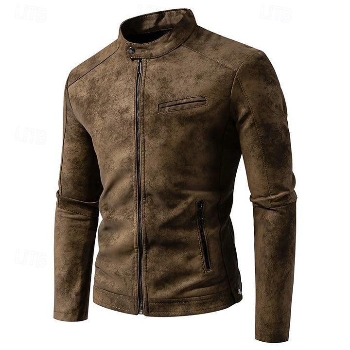 Malcolm | Classic Stand-Collar Biker Jacket