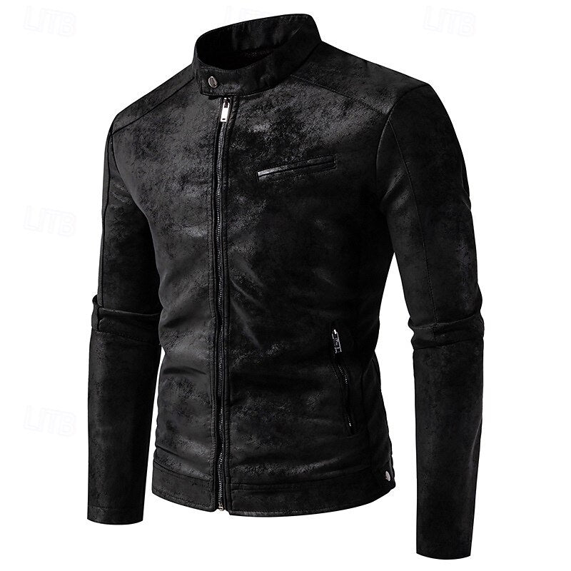 Malcolm | Classic Stand-Collar Biker Jacket