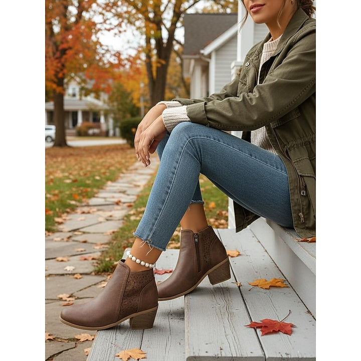 Adrienne | Cutout Block-Heel Ankle Boots