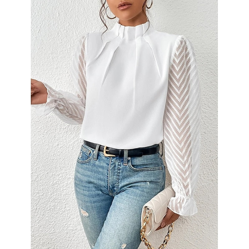 Maribel | Elegant High-Neck Blouse