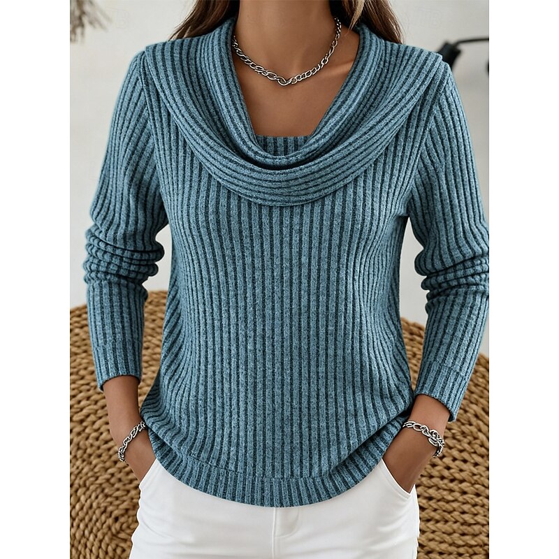 Lucinda | Cowl Neck Ribbed Jumper