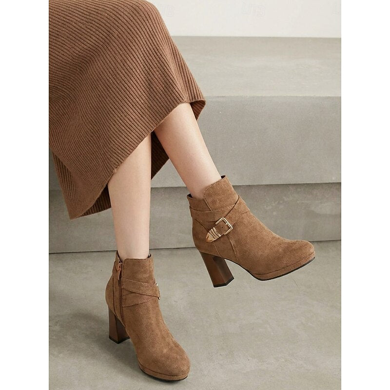 Mabel | Buckle-Strap Heeled Ankle Boots