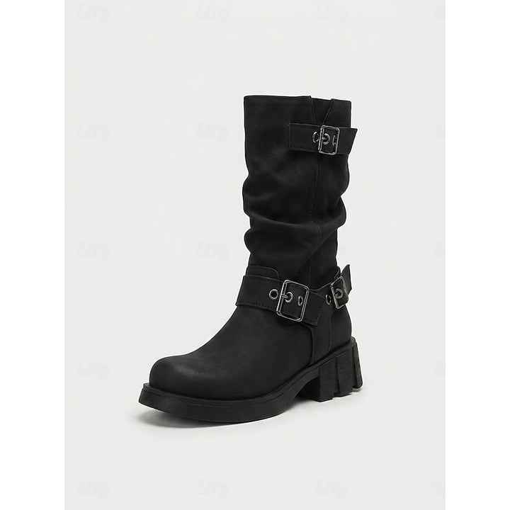 Ramona | Vintage Buckle Biker Boots