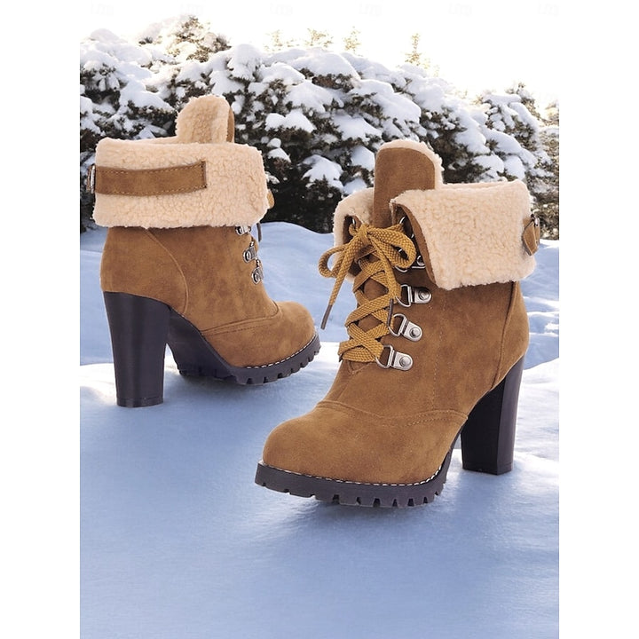 Ramona | Cosy Lace-Up Heeled Ankle Boots