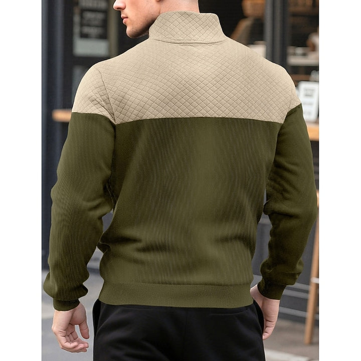 Harvey | Colour-Block Quarter-Zip Pullover