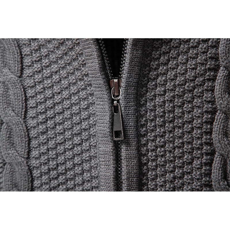 Clive | Cable-Knit Zip-Up Cardigan