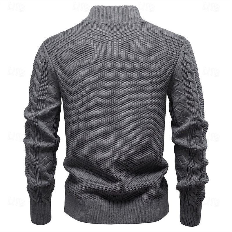 Clive | Cable-Knit Zip-Up Cardigan