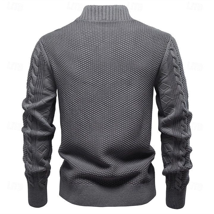 Clive | Cable-Knit Zip-Up Cardigan