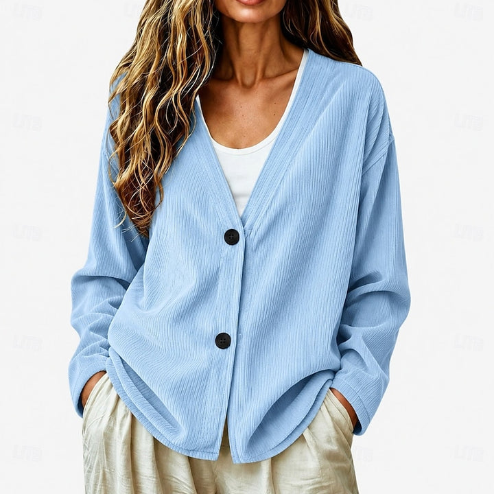 Miriam | Relaxed Button-Front V-Neck Cardigan