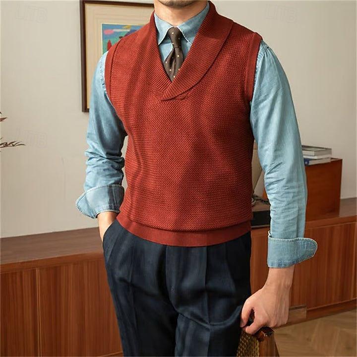 Franklin | Shawl-Collar Knit Sweater Vest