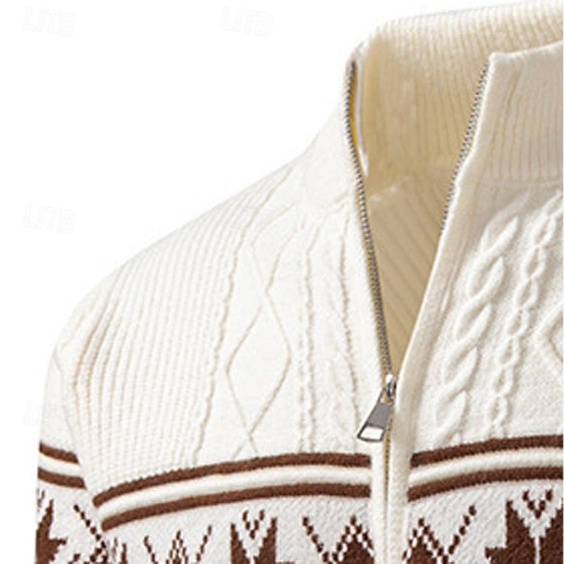 Marlon | Nordic Zip-Up Knit Cardigan