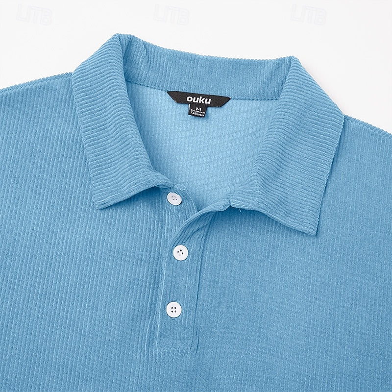 Julian | Textured Long-Sleeve Polo Shirt