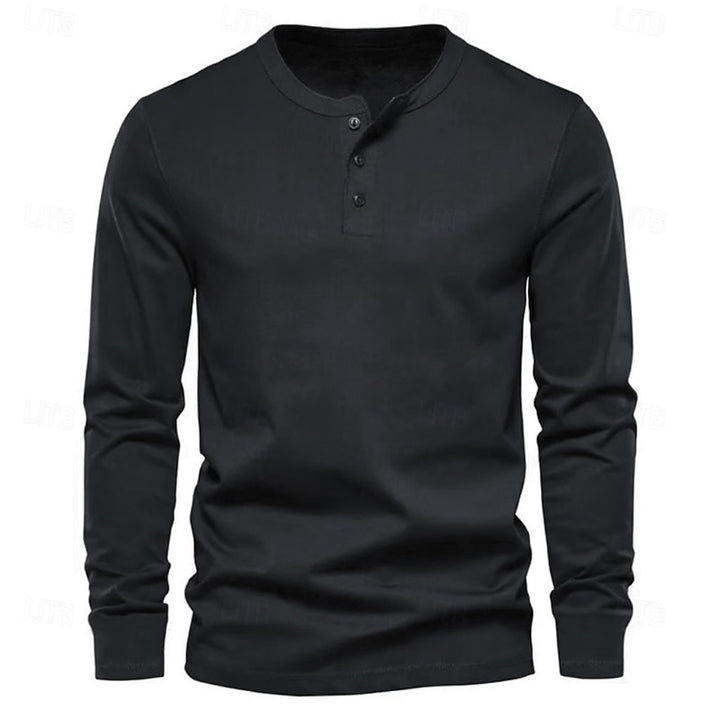 Grant | Classic Button-Neck Henley Shirt
