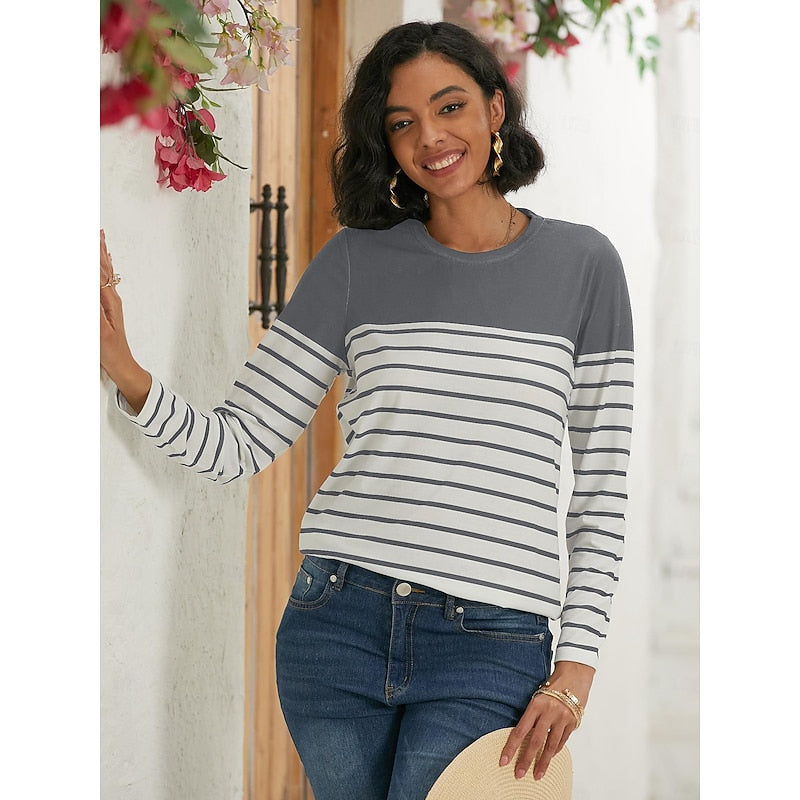 Adriana | Striped Long-Sleeve Top