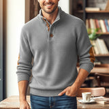 Percy | Button-Neck Textured Knit Jumper