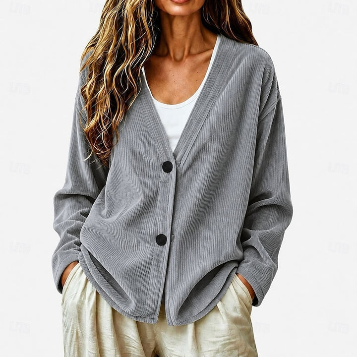 Miriam | Relaxed Button-Front V-Neck Cardigan