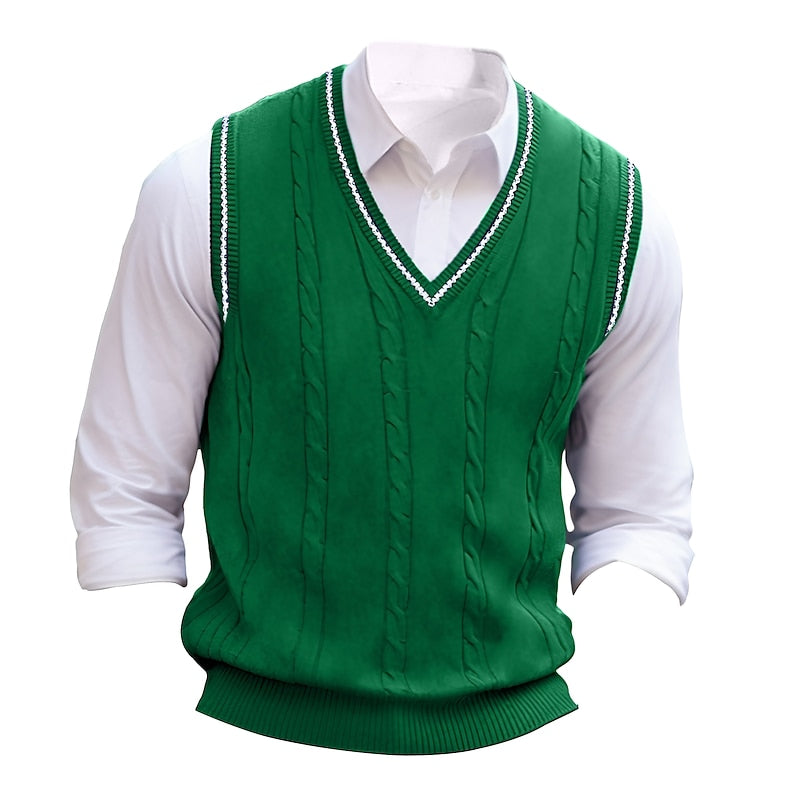 Clive | Cable-Knit V-Neck Sweater Vest