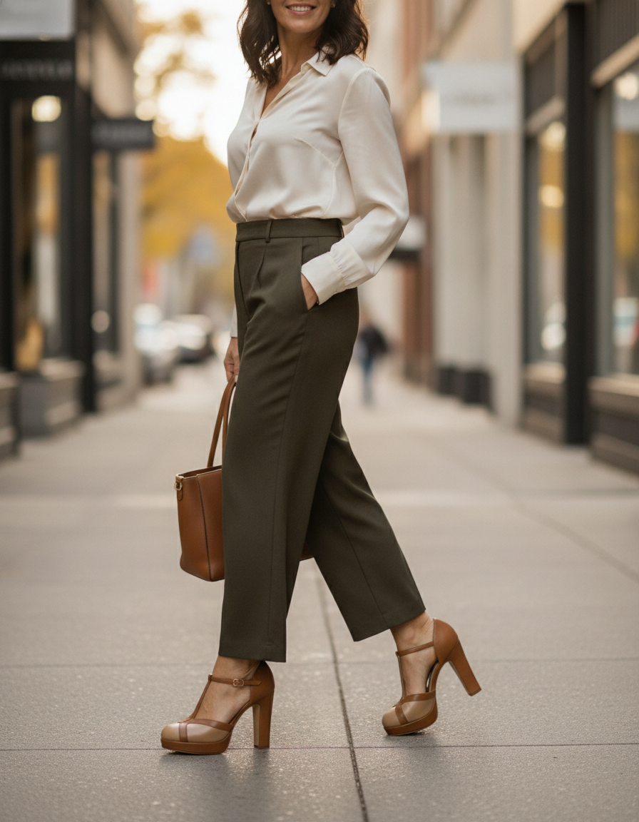 Nadia | T-Strap Round Toe Block Heels
