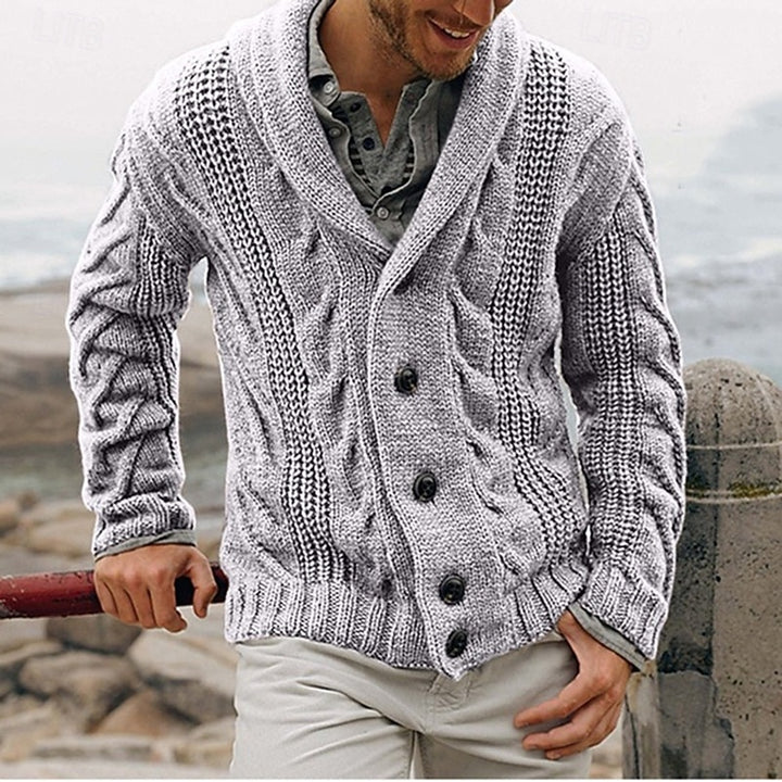Garrick | Shawl-Collar Button-Up Cardigan
