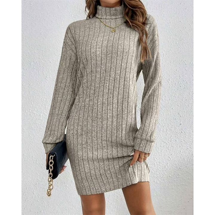 Imogen | Ribbed High-Neck Sweater Dress