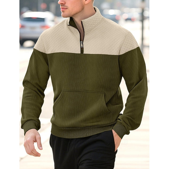 Harvey | Colour-Block Quarter-Zip Pullover