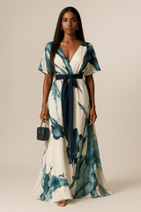 Winona | Watercolor Print Long Dress