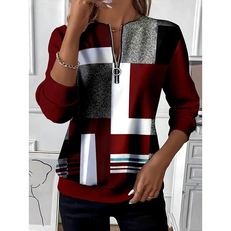 Larissa | Colour Block Half-Zip Top
