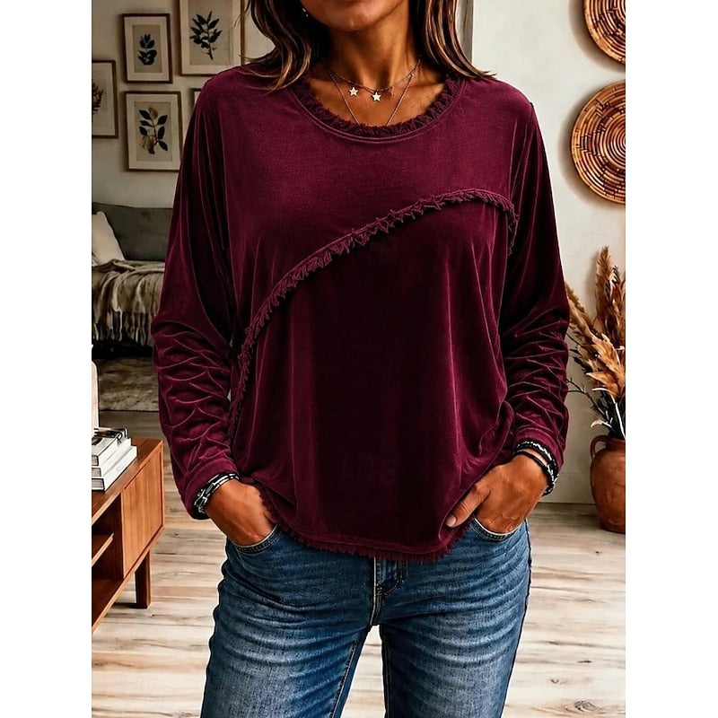 Eliza | Relaxed Fringe-Trim Tunic Top