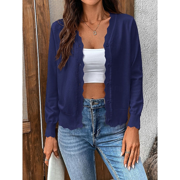 Lettie | Scalloped Button-Front Cardigan