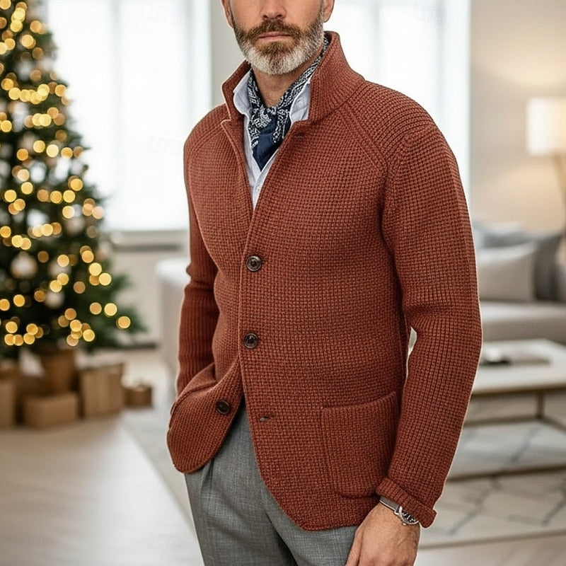 Fabian | Stand-Collar Button Cardigan