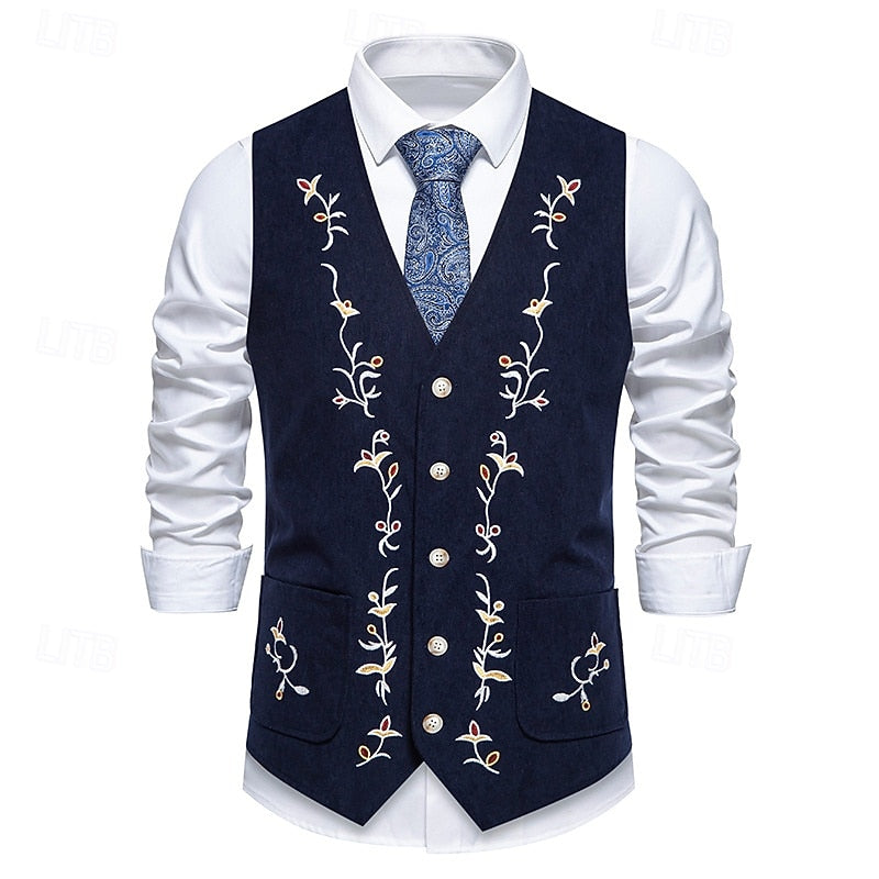 Jonah | Embroidered Floral Waistcoat