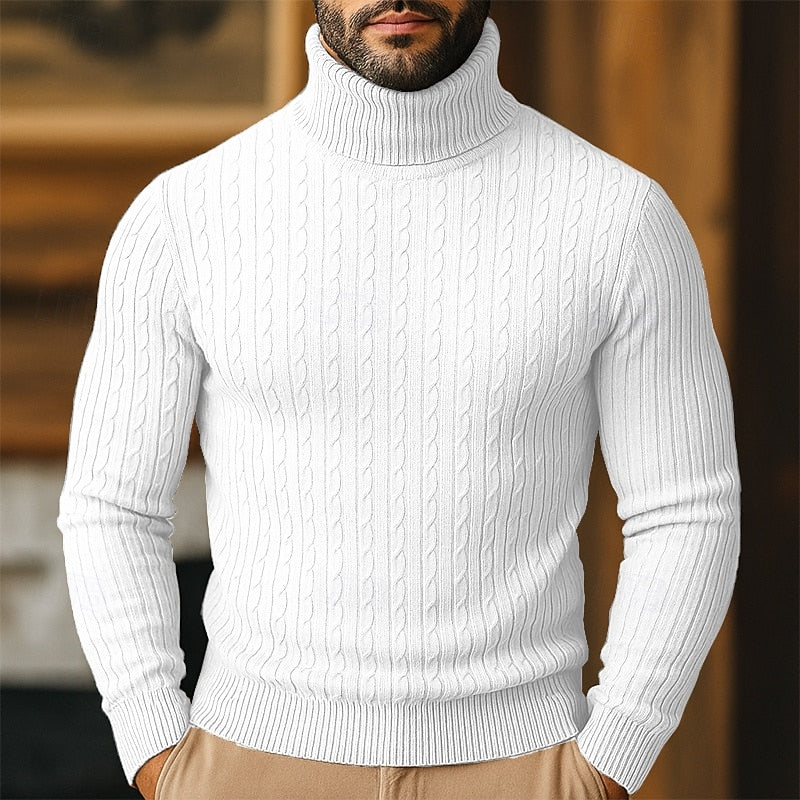 Hollis | Cable-Knit Roll Neck Jumper