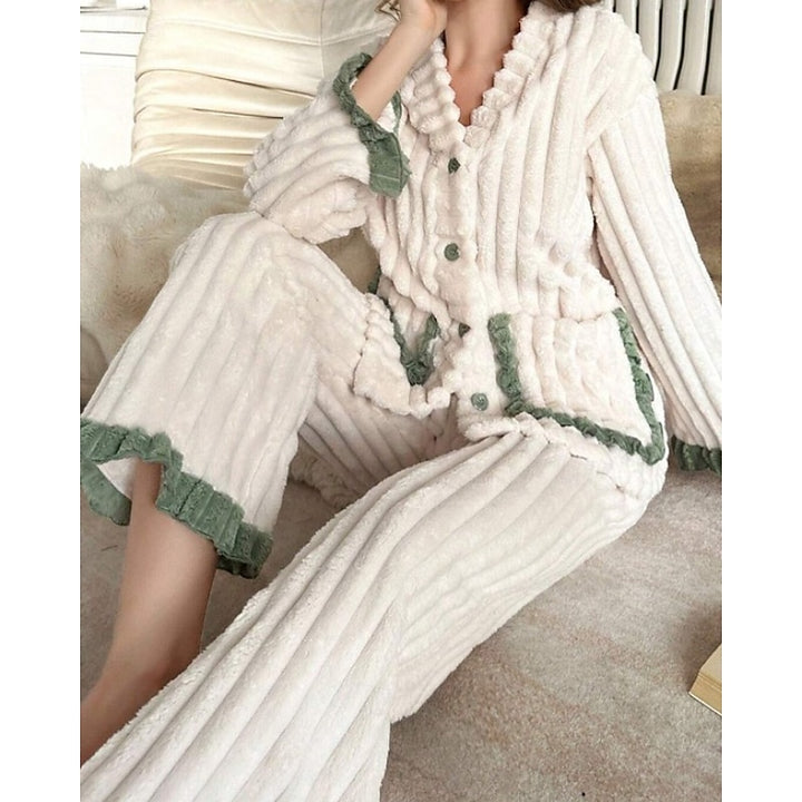 Cynthia | Ruffle-Trim Two-Piece Lounge Set