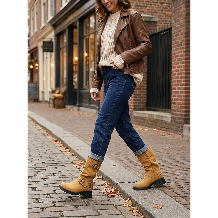 Ramona | Vintage Buckle Biker Boots