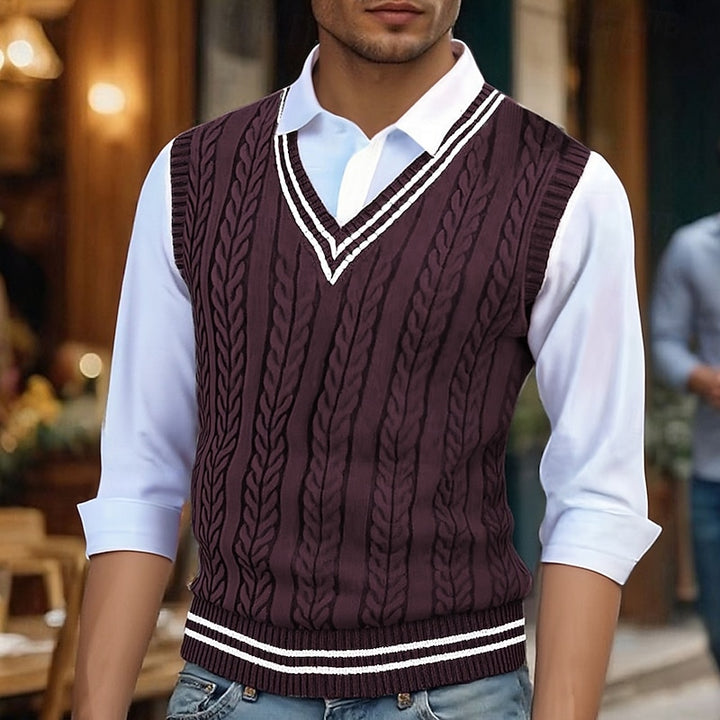 Percy | Cable-Knit V-Neck Sweater Vest